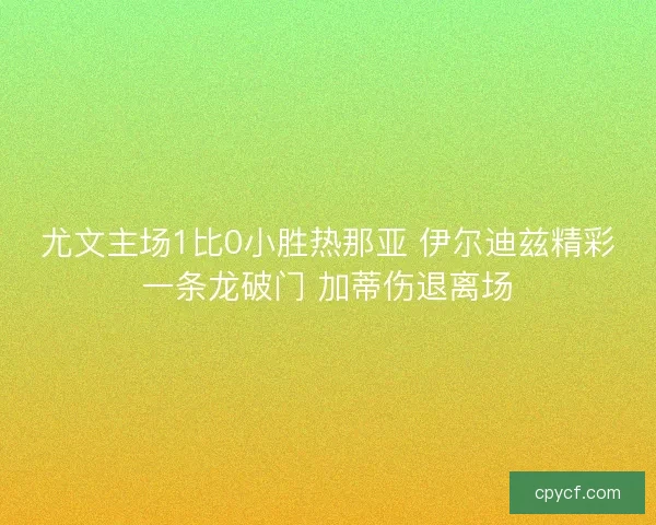 尤文主场1比0小胜热那亚 伊尔迪兹精彩一条龙破门 加蒂伤退离场
